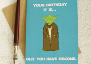 Nerd Birthday Cards Star Wars Yoda Inspired Card Nerd Birthday Blank Greeting
