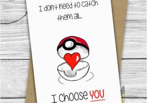 Nerdy Birthday Gifts for Him I Choose You Pokemon Love Cute Boyfriend Card