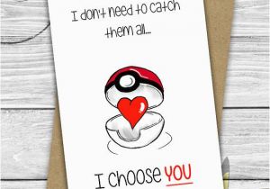 Nerdy Birthday Gifts for Him I Choose You Pokemon Love Cute Boyfriend Card