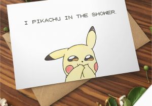 Nerdy Birthday Gifts for Him Pokemon Greeting Card Pikachu Shower Pokemon Go Pun