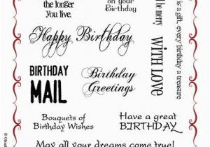 Nice Words for A Birthday Card Birthday Words Rubber Stamp Sheet A5 Chocolate Baroque