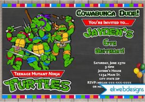 Ninja Turtle Birthday Invite Free Printable Ninja Turtle Birthday Party Invitations