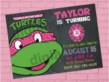 Ninja Turtle Birthday Invite Girl Teenage Mutant Ninja Turtle Birthday Invitation Ninja