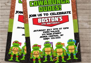 Ninja Turtle Birthday Invite Ninja Turtle Birthday Party Invitations