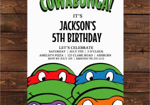 Ninja Turtle Birthday Invite Teenage Mutant Ninja Turtle Invitation Printable