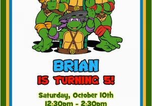 Ninja Turtle Birthday Invite Teenage Mutant Ninja Turtles Birthday Invitations Tmnt