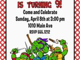 Ninja Turtle Birthday Invite Teenage Mutant Ninja Turtles Birthday Party Invitation
