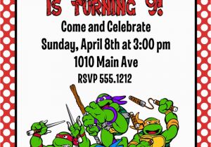 Ninja Turtle Birthday Invite Teenage Mutant Ninja Turtles Birthday Party Invitation