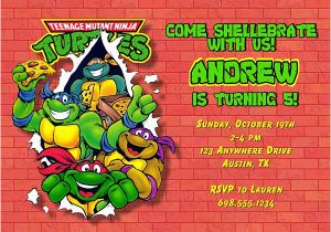 Ninja Turtle Birthday Invite Teenage Mutant Ninja Turtles Birthday Party Invitations