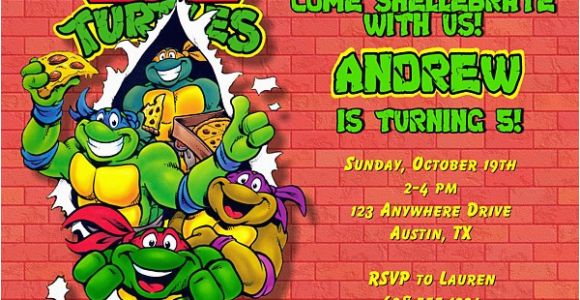 Ninja Turtle Birthday Invite Teenage Mutant Ninja Turtles Birthday Party Invitations