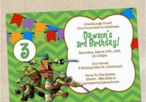 Ninja Turtle Birthday Invite Teenage Mutant Ninja Turtles Invitation Template Instant