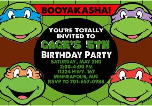Ninja Turtle Birthday Invites Teenage Mutant Ninja Turtles Birthday Invitations Template