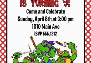 Ninja Turtle Birthday Invites Teenage Mutant Ninja Turtles Birthday Party Invitation