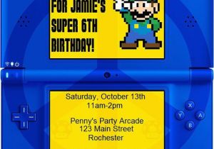 Nintendo Ds Birthday Party Invitations Diy Printable Video Game Birthday Party Invitation Video