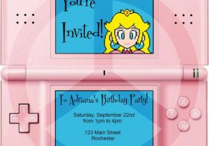 Nintendo Ds Birthday Party Invitations Princess Peach Nintendo Ds Party Invitation Pdf by Spongeshoe