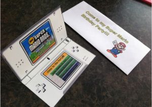 Nintendo Ds Birthday Party Invitations Super Mario Ds Birthday Invitation and Envelope My son