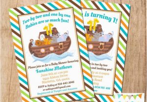 Noah S Ark Birthday Invitations Noah 39 S Ark Baby Shower Birthday Invitation You Print