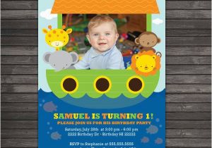 Noah S Ark Birthday Invitations Noah 39 S Ark Birthday Invitation Printable Noahs Ark Baby
