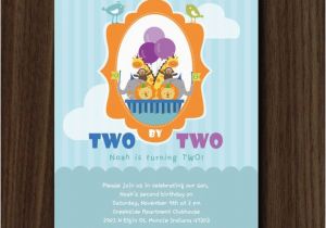 Noah S Ark Birthday Invitations Noah 39 S Ark Invitation Noah 39 S Ark Birthday Two by Two