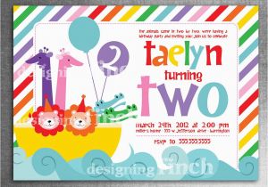 Noah S Ark Birthday Invitations Noah 39 S Ark Rainbow Birthday Invitation 2nd Birthday