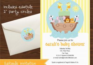 Noah S Ark Birthday Invitations Printable Noah 39 S Ark Invitation Creative Little Parties