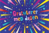 Norwegian Birthday Card Gratulerer Med Dagen Happy Birthday norwegian Stock Vector
