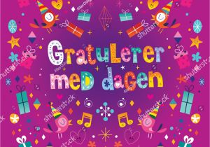 Norwegian Birthday Card Gratulerer Med Dagen Happy Birthday norwegian Stock Vector