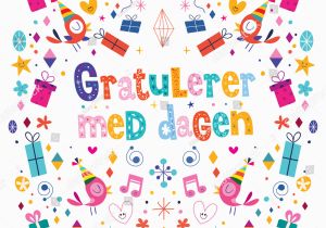 Norwegian Birthday Card Gratulerer Med Dagen Happy Birthday norwegian Stock Vector