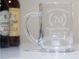 Not On the High Street 60th Birthday Gifts for Him Engraved 70th Birthday Glass Tankard In Box by