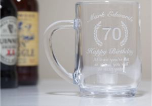 Not On the High Street 60th Birthday Gifts for Him Engraved 70th Birthday Glass Tankard In Box by