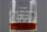 Not On the High Street 60th Birthday Gifts for Him Personalised Crystal Whisky Tumbler by Oli Zo