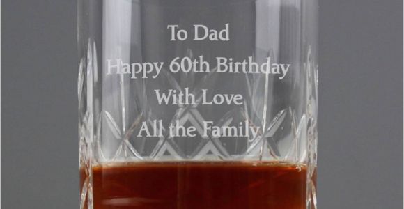 Not On the High Street 60th Birthday Gifts for Him Personalised Crystal Whisky Tumbler by Oli Zo