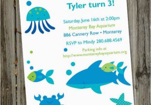 Ocean themed Birthday Invitations A Very Fishy Birthday Printable Aquarium Ocean Party