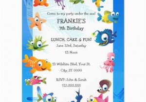 Ocean themed Birthday Invitations Ocean theme Children 39 S Birthday Party Invitation Zazzle