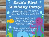 Ocean themed Birthday Invitations Ocean theme First Birthday Invitation 1st 2nd 3rd Birthday