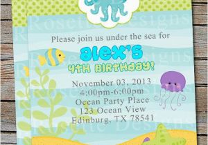 Ocean themed Birthday Invitations Under the Sea Birthday Invitation New Design Digital