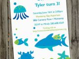 Ocean themed Birthday Party Invitations A Very Fishy Birthday Printable Aquarium Ocean Party