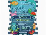Ocean themed Birthday Party Invitations Colorful Kid 39 S Sea Life Birthday Party Invitation Zazzle