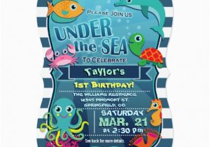 Ocean themed Birthday Party Invitations Colorful Kid 39 S Sea Life Birthday Party Invitation Zazzle