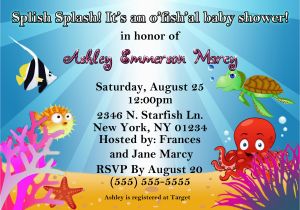 Ocean themed Birthday Party Invitations Ocean theme Baby Shower Invitations Kustom Kreations