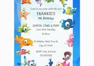 Ocean themed Birthday Party Invitations Ocean theme Children 39 S Birthday Party Invitation Zazzle