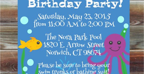 Ocean themed Birthday Party Invitations Ocean theme First Birthday Invitation 1st 2nd 3rd Birthday