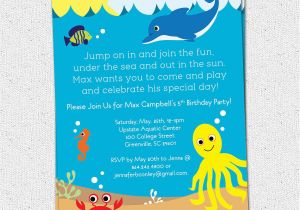 Ocean themed Birthday Party Invitations Under the Sea Birthday Party Invitation Printable Boy or