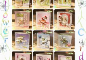 Office Birthday Cards Bulk Free Shipping wholesale Real Flowers Greeting Cards