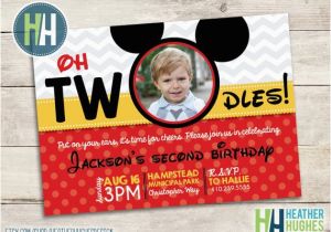 Oh toodles Birthday Invitations Boy Mickey Mouse Birthday Invite 2nd Birthday Oh toodles