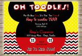 Oh toodles Birthday Invitations Mickey Mouse Oh toodles Chevron and Polka Dot Birthday