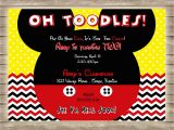 Oh toodles Birthday Invitations Mickey Mouse Oh toodles Chevron and Polka Dot Birthday