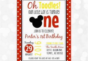 Oh toodles Birthday Invitations Oh toodles Birthday Invitation Boy Birthday Invite Red