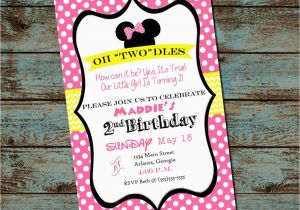 Oh toodles Birthday Invitations Oh toodles Minnie Mouse 2nd Birthday Party Invitation Pink
