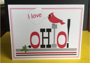 Ohio State Birthday Card Ohio Greeting Card Ohio State Greeting Card Buckeye and